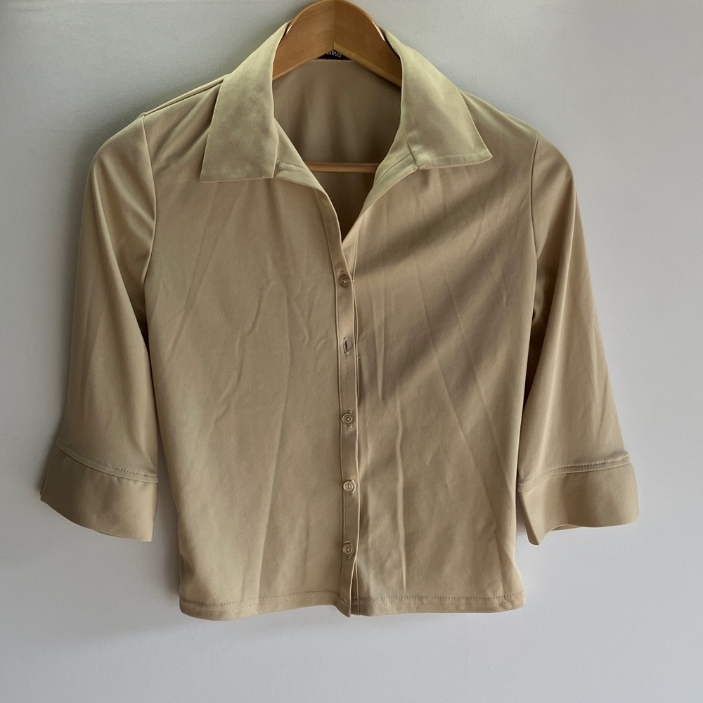 Younique Beige Long Sleeve Top
